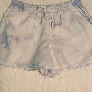 Bella Dahl for blue and white tie dye linen shorts